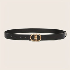 Classic Double D Buckle PU Waist Belt for Women
