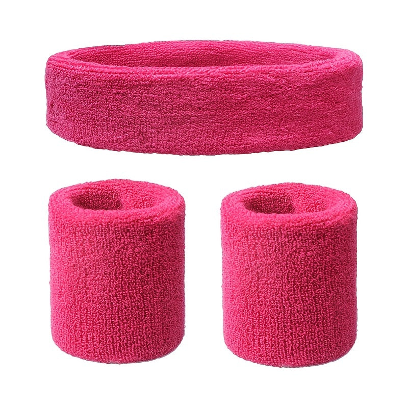 2pcs Sweat Absorbing Wrist & Head Bands for Outdoor Sports