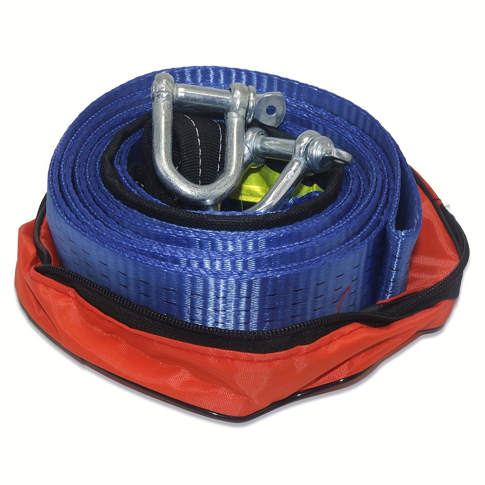 8Tons Car Towing Rope Strap Cable With U Hooks & Reflective Light