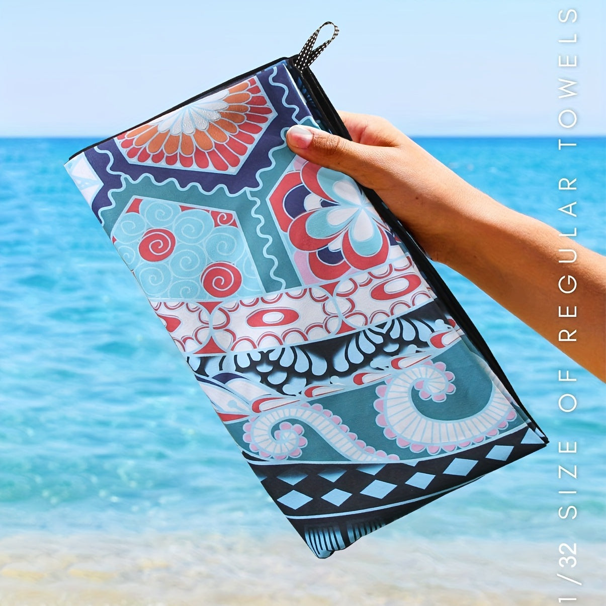 Turtle Pattern Beach Towel Absorbent Sandproof Lightweight Towel