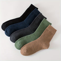 Boys Casual Thickened Crew Socks for Autumn Winter, 8 Pairs