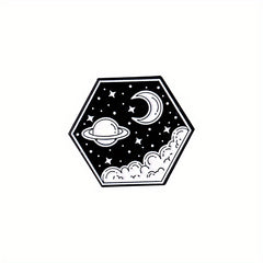 Outer Space Landscape Enamel Pins & Painting Bag Brooch Lapel Badge