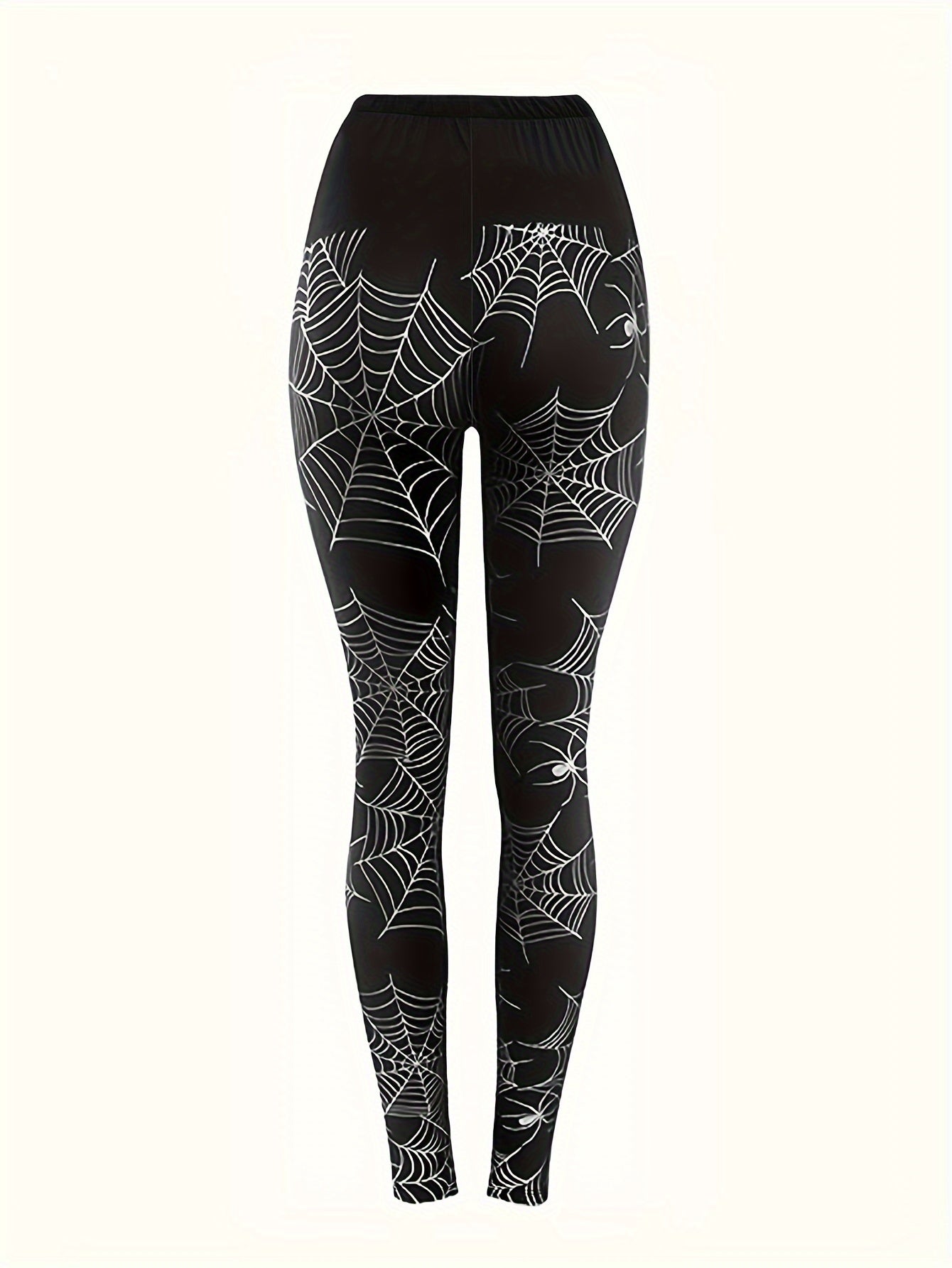  Spider Web Print High Rise Skinny Trousers