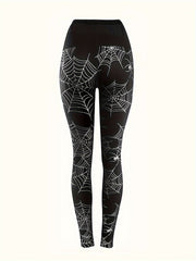  Spider Web Print High Rise Skinny Trousers