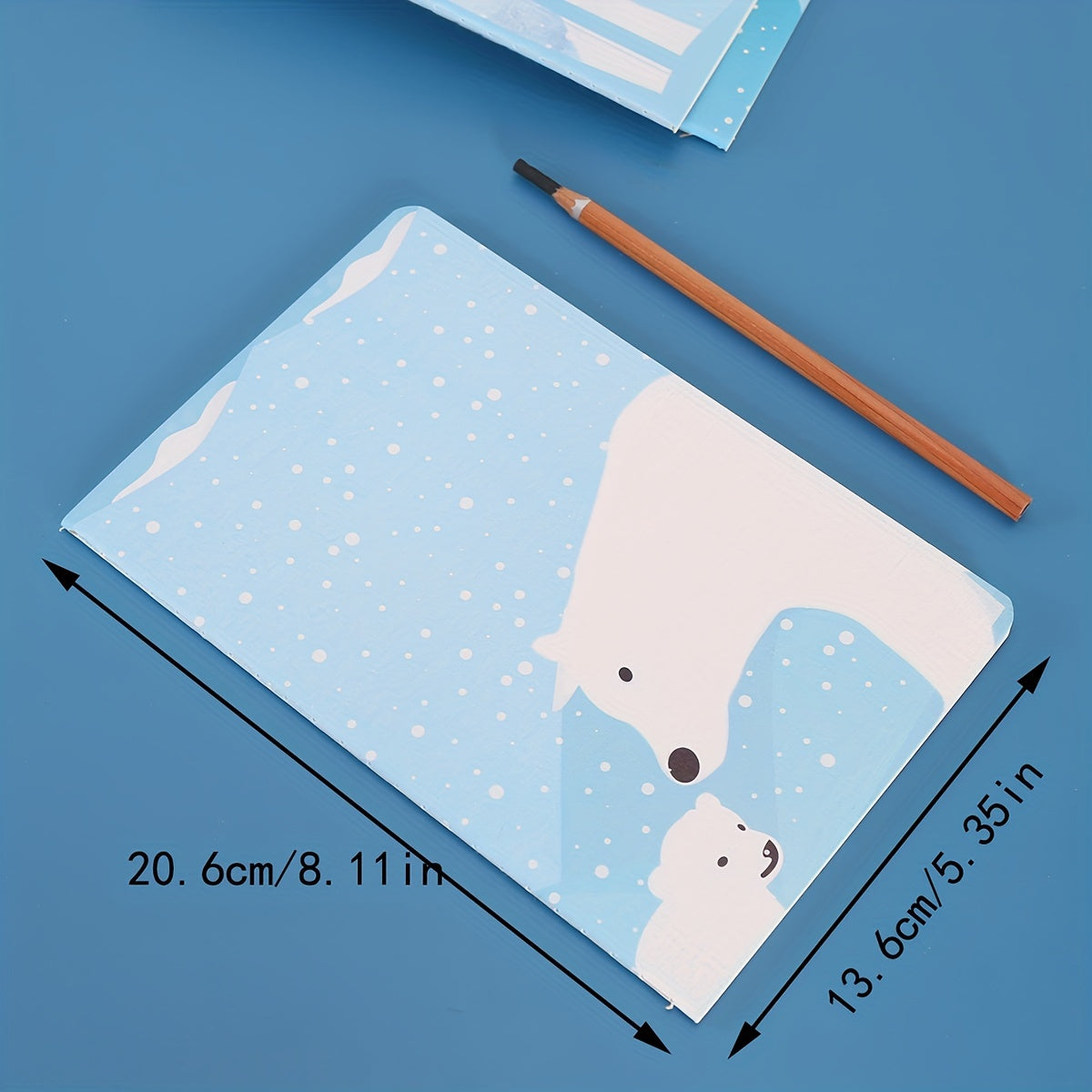 Polar Bear Stripe Car Line Notebook Set of 4