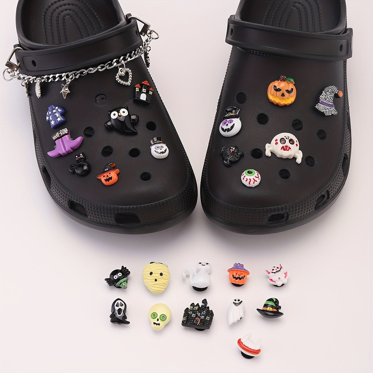 25pcs Cartoon Halloween Shoe Charms for Clogs & Garden Shoes DIY
