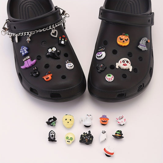25pcs Cartoon Halloween Shoe Charms for Clogs & Garden Shoes DIY