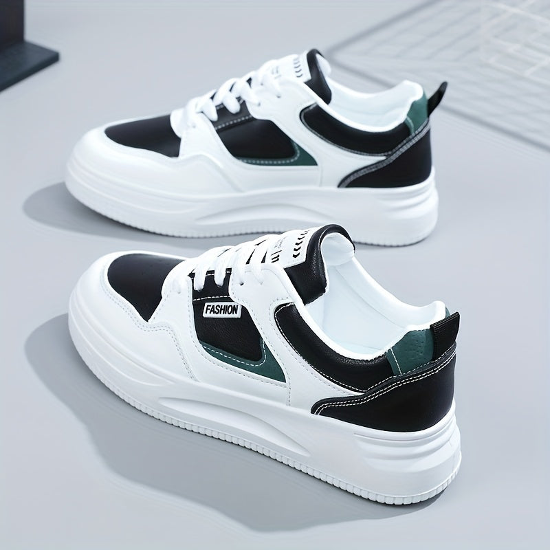 Women's Letter Patch Skate Shoes Low Top Lace Up Shoes