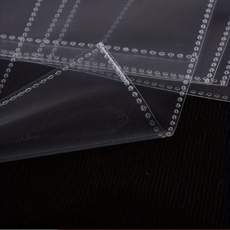 10pcs Transparent Loose Leaf Replacement Bag A5 Card Book 4 Compartments