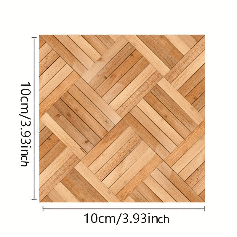 4pcs Wood Grain Flooring Ceramic Tile Doll House Decoration