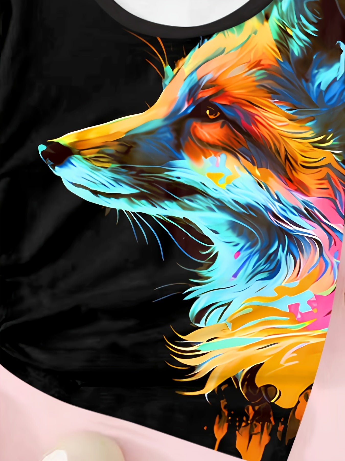 Tie Dye Fox Graphic Short Sleeve T shirt Girls Summer Tops