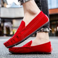 Women's Lightweight Red Loafers Slip On Shoes