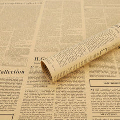 10pcs English Newspaper Double Sided Printing Love Flower Wrapping Papers