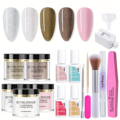 17 Pcs Dip Powder Nail Kit Starter Set All Colors Dipping Powder System