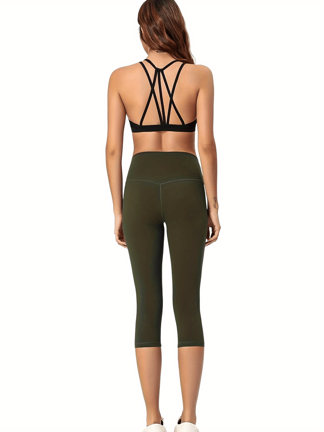 High Waist Capris Yoga Pants Butt Lifting Tummy Control Sporty Pants
