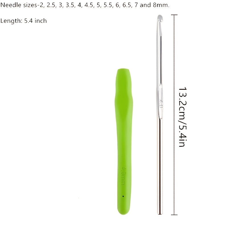 9pcs 14pcs Colorful Soft Handle Crochet Hook Set