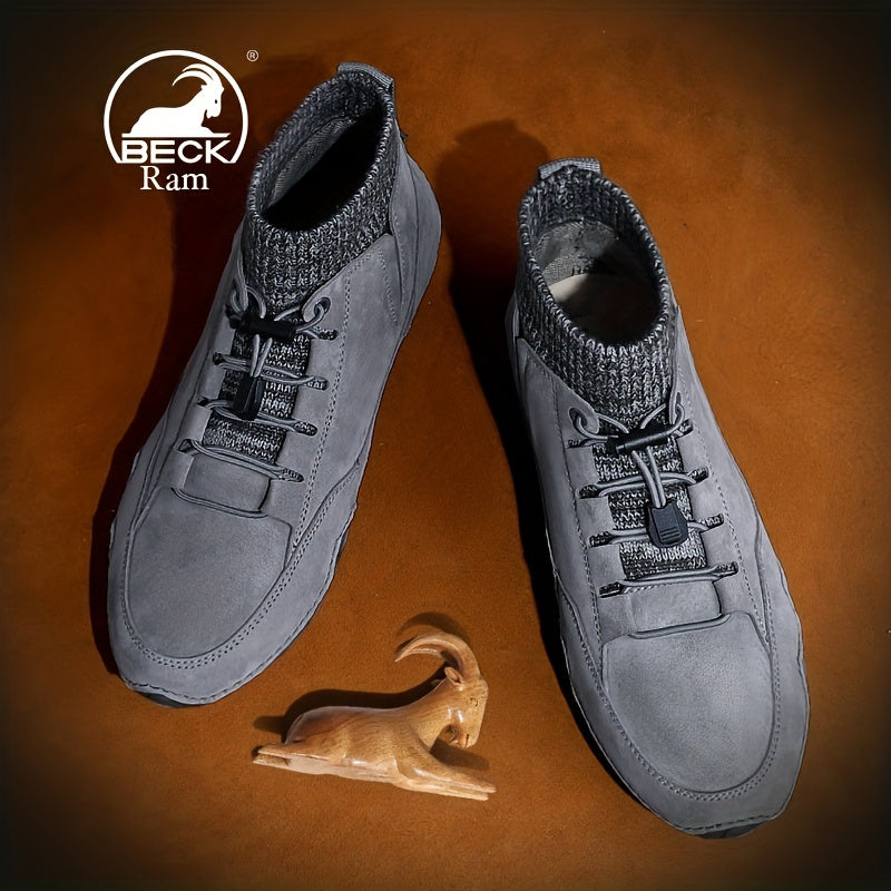 Men's Lace Up Sock Boots for Outdoor Hiking Work Shoes
