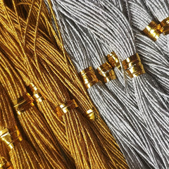 12 Skeins Metallic Embroidery Thread Cross Stitch Threads Golden Silvery