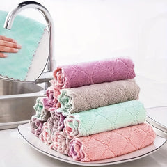 Cleaning Towel Dishwashing Duster Cloth Scouring Pad Kitchen Supply