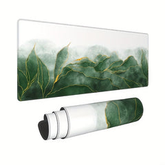 Emerald Leaves Desk Mat XXL Extended Mouse Pad