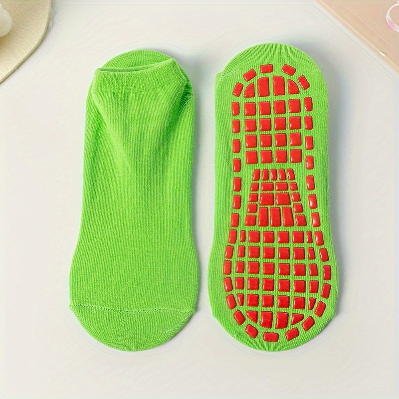 5 Pairs Comfy Crew Socks Breathable Non slip Women's Stockings