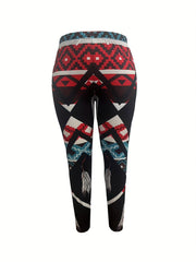 Geometric Print High Rise Skinny Leggings