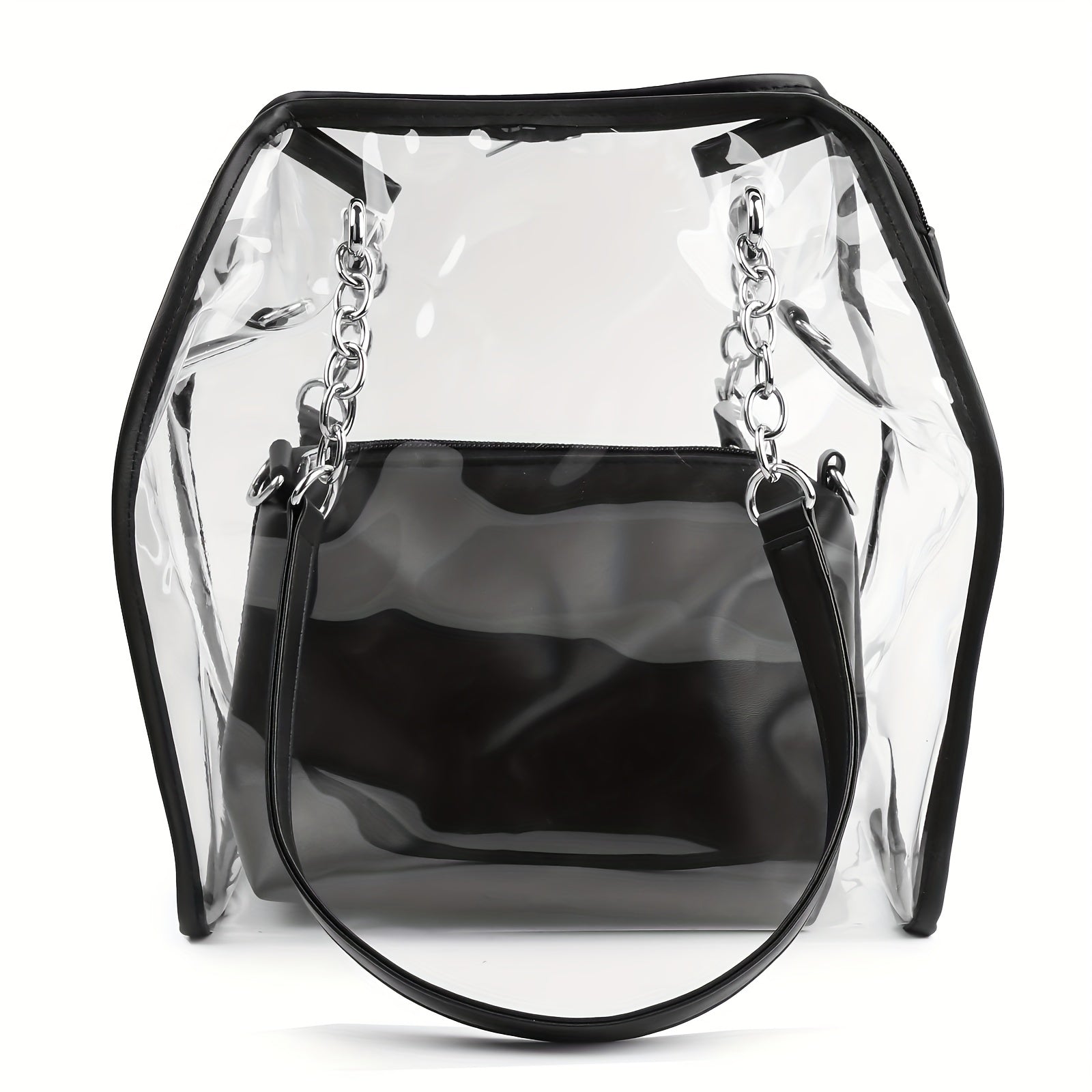 Clear Large Tote Bag Women's PVC Shoulder Handbag