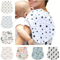 3pcs Baby Sloth Burp Cloths Cotton Absorbent Soft Burping Cloth for Newborns