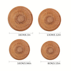 Rattan Braided Placemat Trivet Heat Resistant Thick Hot Pad Mat