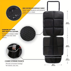 Non Slip Waterproof Child Car Seat Protector with Padding & 2 Storage Pockets