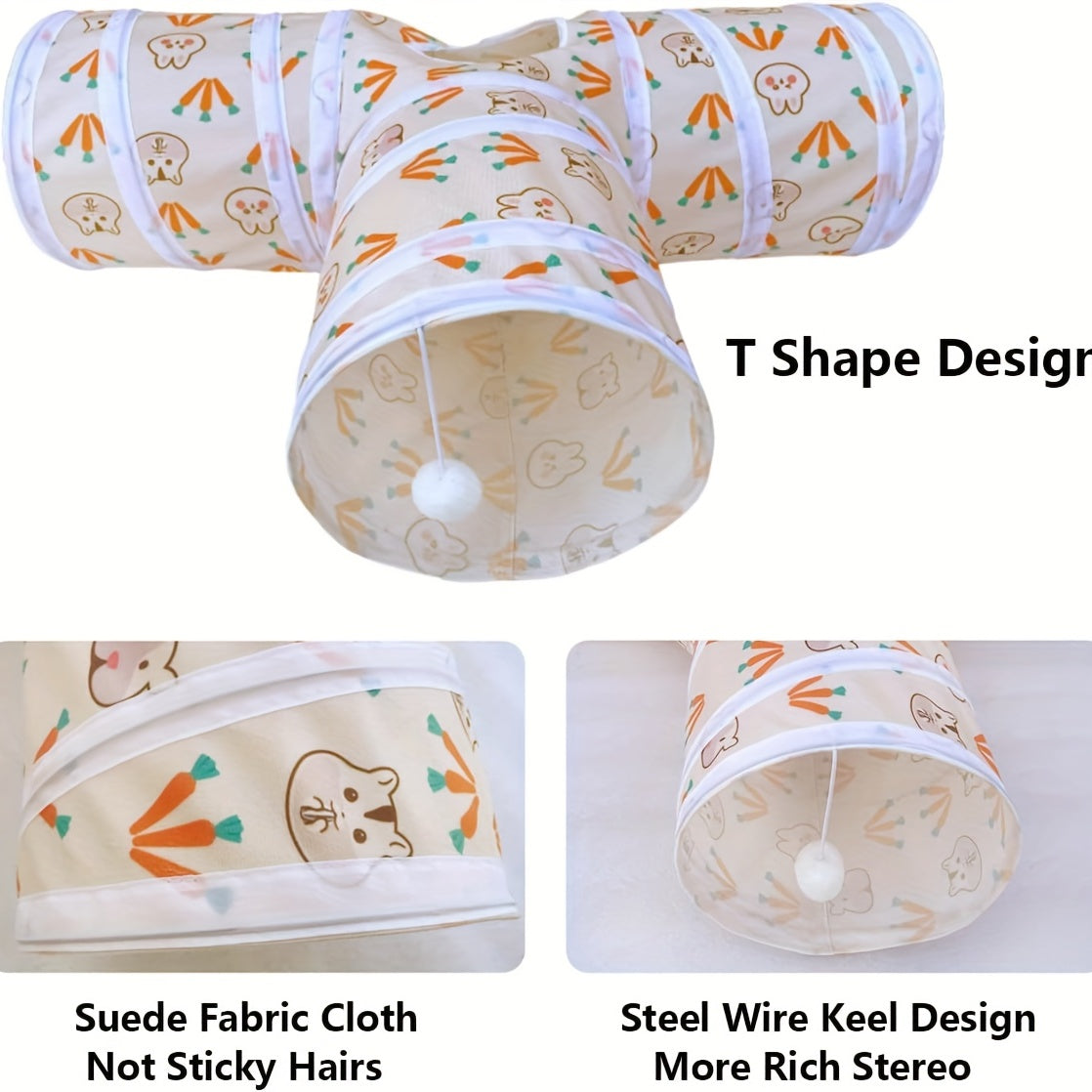 Pet Tunnel Collapsible Tube Toy Rabbit Hideout Tunnel Rabbit Hideout Toy