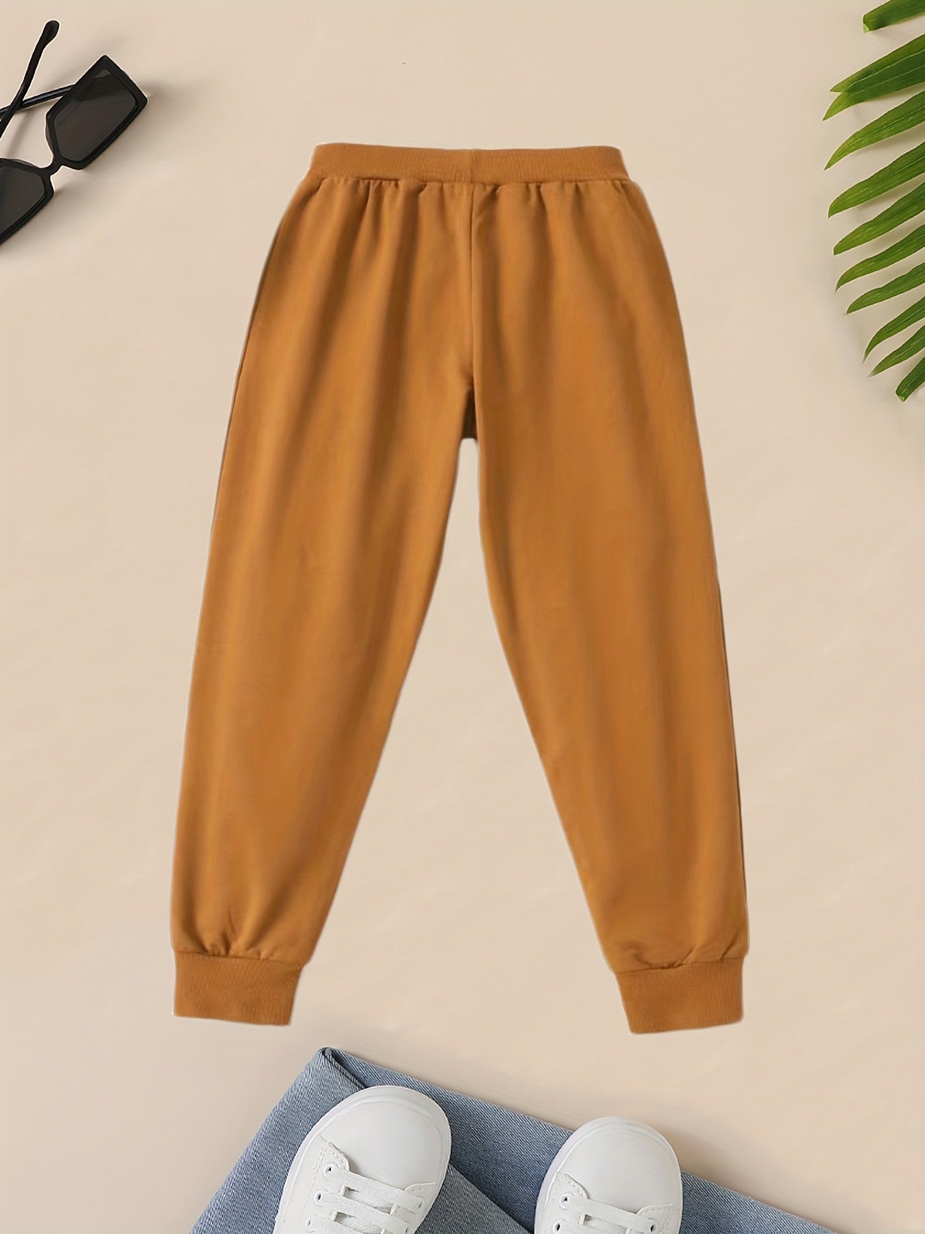 3pcs Toddler Boys Casual Cargo Pants Elastic Waist Jogger Pants