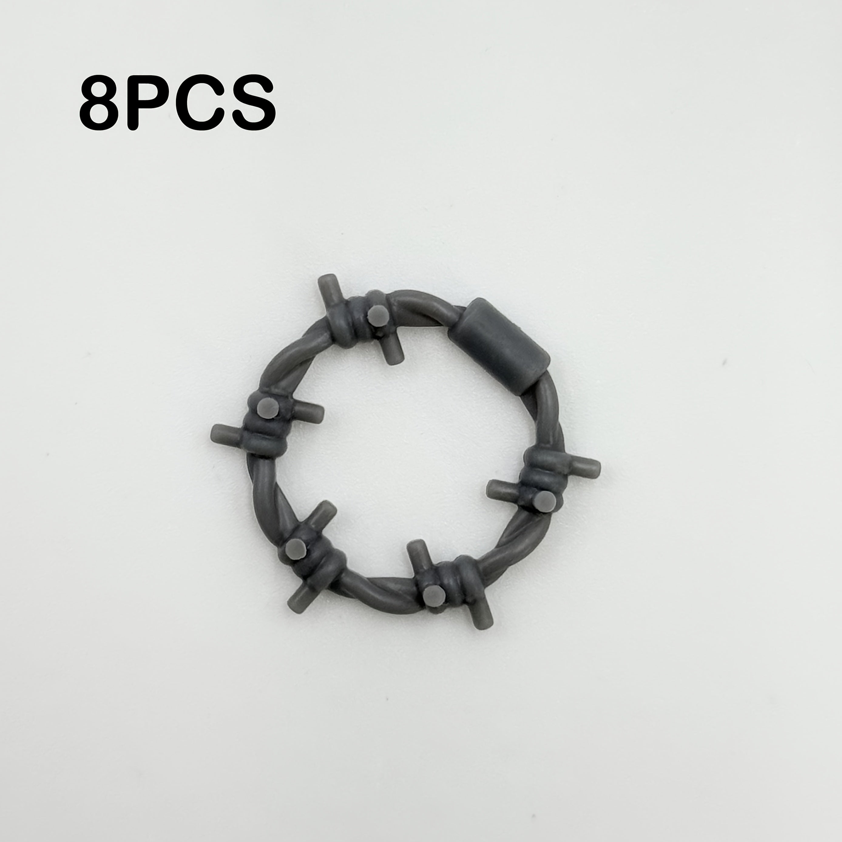 Silver Gray Building Block Scene Accessory with Spikes and Fences