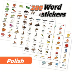 Polish Vocabulary Stickers for Toddlers - Interactive Language Learning Stickers