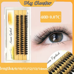 Mikiwilash 60 Bundles 40D Cluster Eyelash Extensions 0 07mm Mink