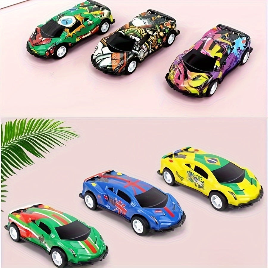 6pcs Assorted Toy Car Model, Random Patterns, 7.2 x 2.95in