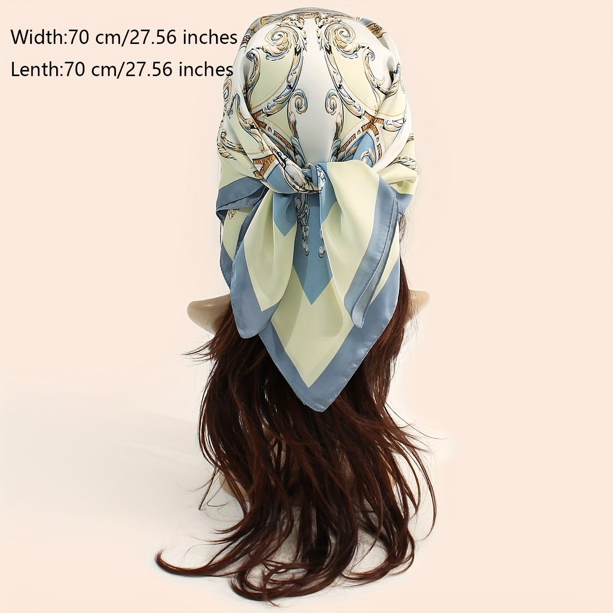 Chain Printed Square Scarf Thin Breathable Headscarf