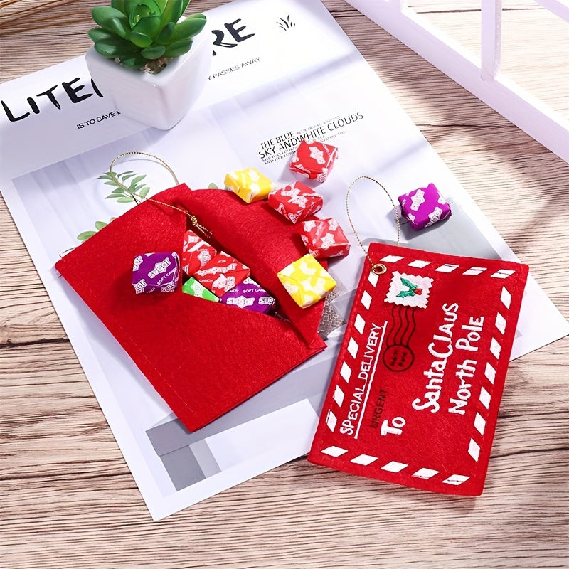 Christmas Felt Envelope Pendant Red Gift Bag