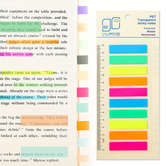 200 Assorted Translucent Sticky Notes Index