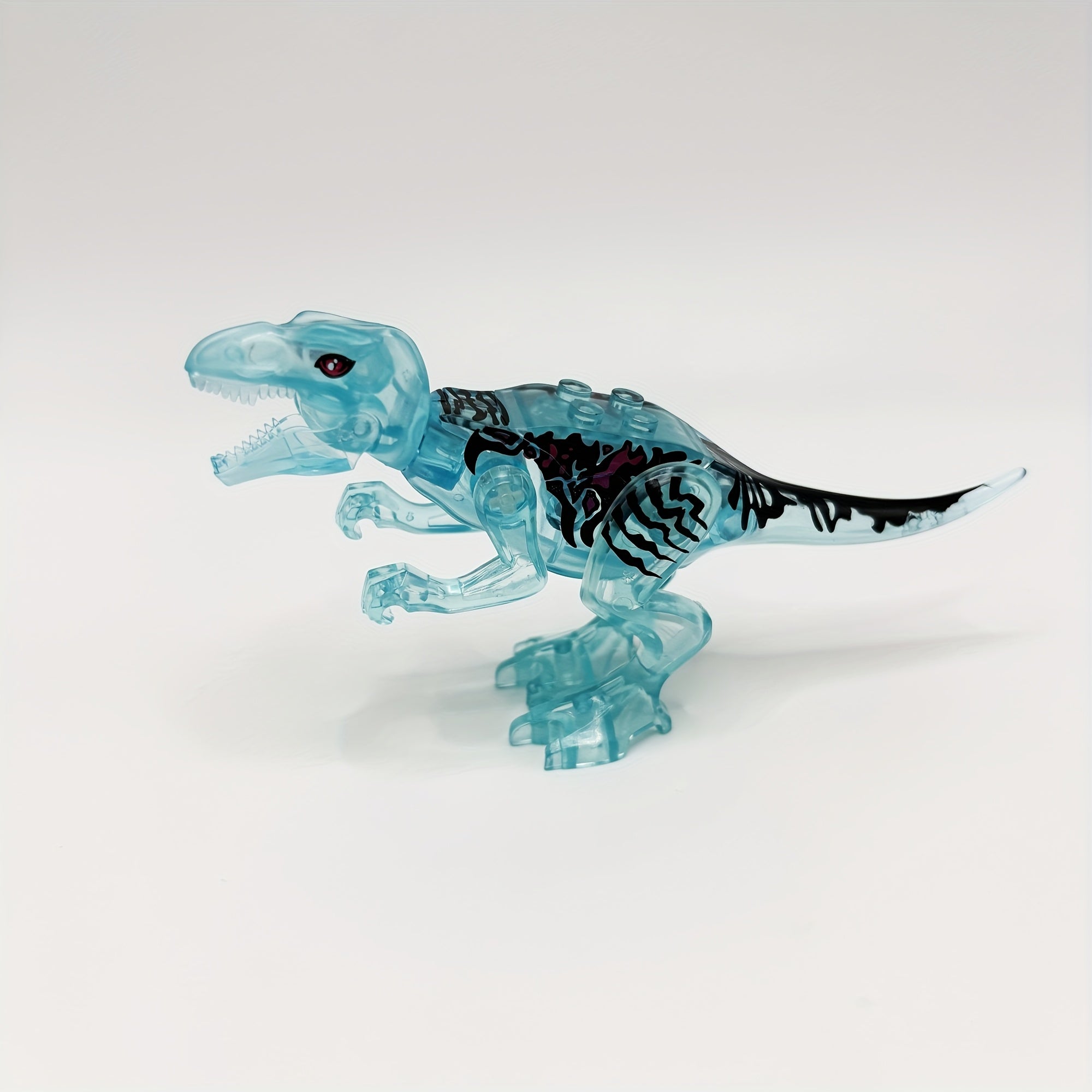 6pcs Dinosaur Collectible Toys Set, Variety of Styles, Transparent ABS Material