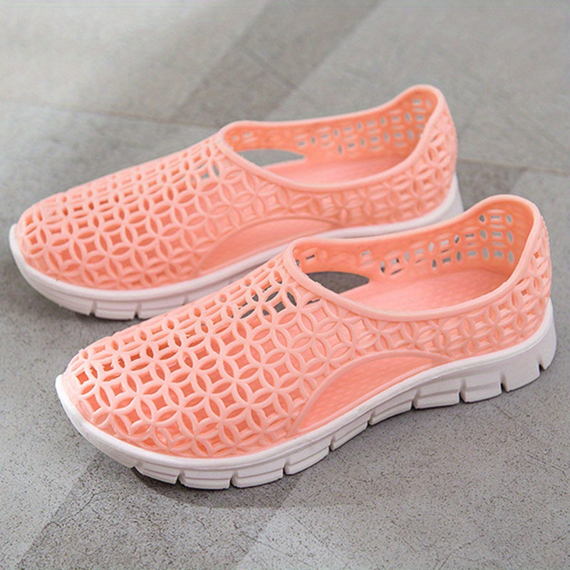 Women's Solid Clogs Casual Flat Shoes Lightweight Breathable Beach Shoes