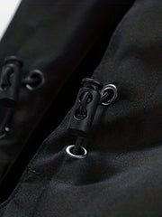 Men's Waterproof Hooded Windbreaker Jacket Zipper Pockets Coat