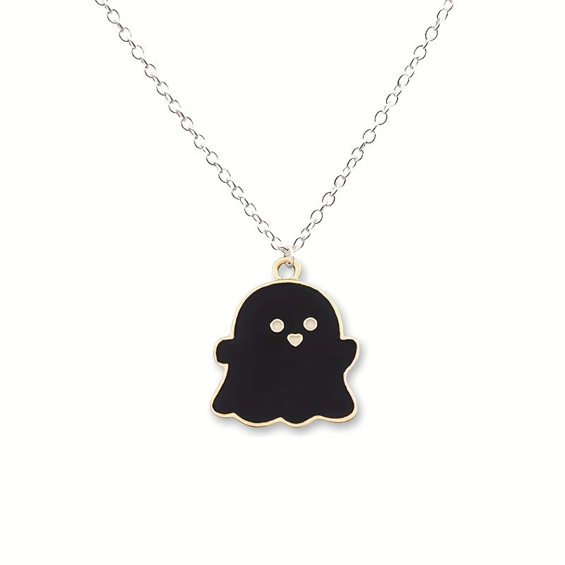 10pcs Cartoon Ghost Charms Alloy Drip Oil Pendant for DIY Jewelry