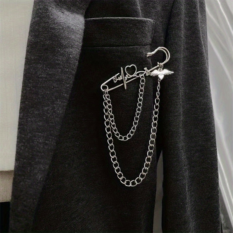 Tassel Pants Waist Chain Pin Buckle Suit Love Brooch