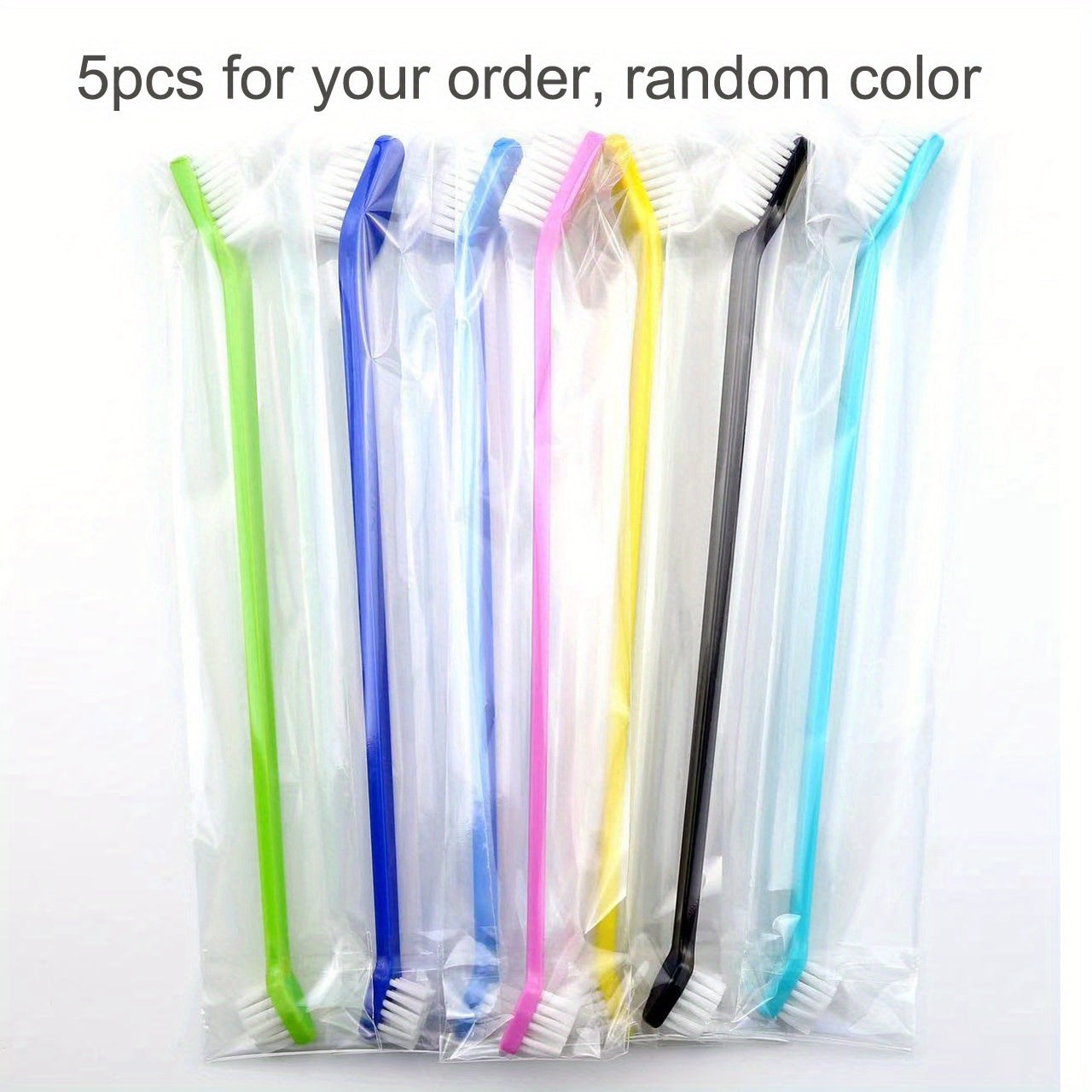 Random Pet Toothbrush For Dogs And Cats Double-Headed Teeth Cleaning Brush