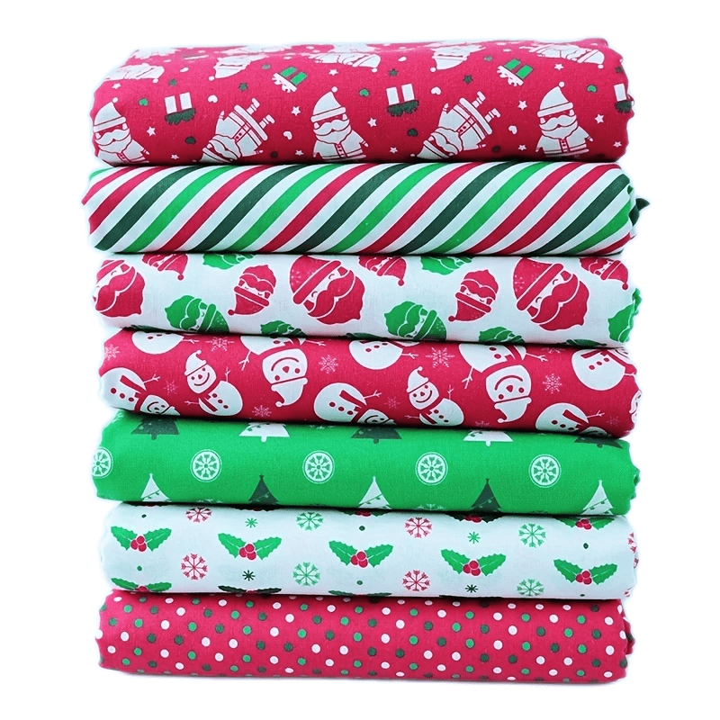 7pcs Christmas Fabric Patchwork Quilting DIY Needlework