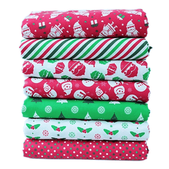 7pcs Christmas Fabric Patchwork Quilting DIY Needlework