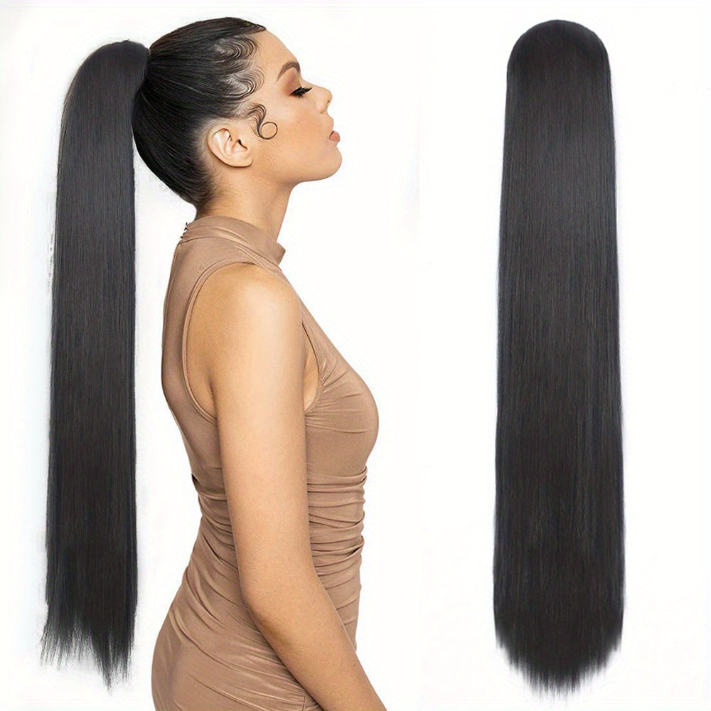 76 2 Cm Ombre Blonde Straight Ponytail Extensions Drawstring Hair Piece