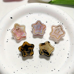 5pcs Smile Face Star Hair Claw Clip Acetate Mini Banana Clip