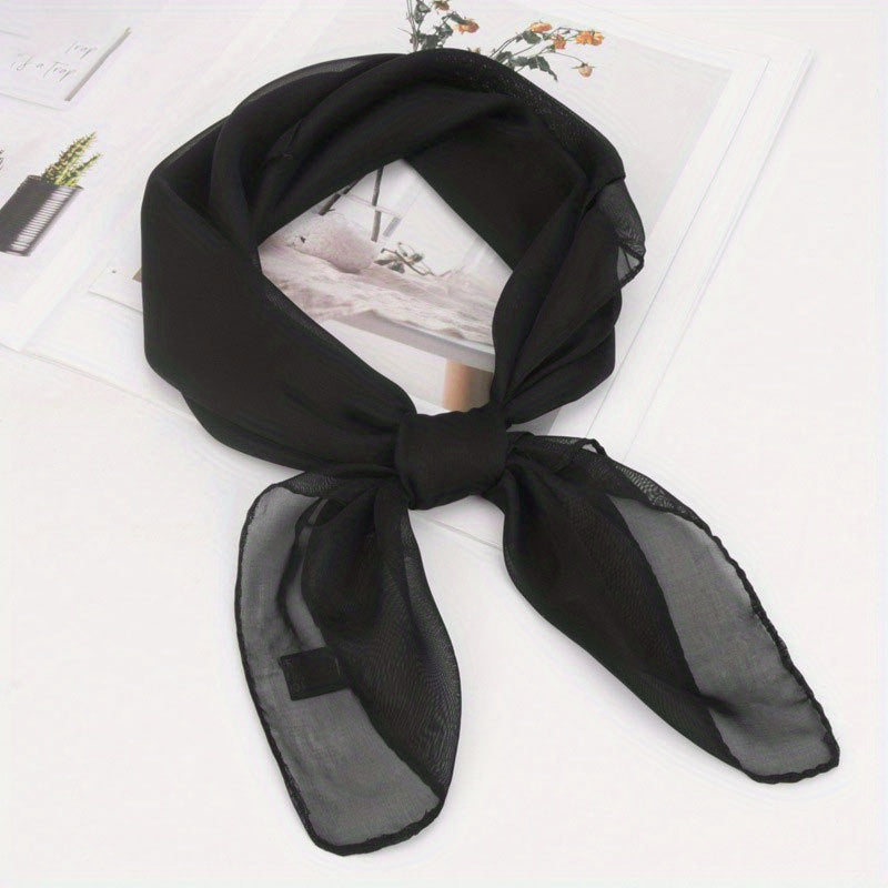 Plain Chiffon Neckerchief Bandana Shawl Scarf Head Wrap